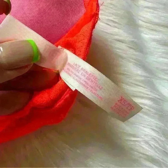 Victoria’s Secret PINK Lace Bralette Neon Orange XS - Picture 5 of 6